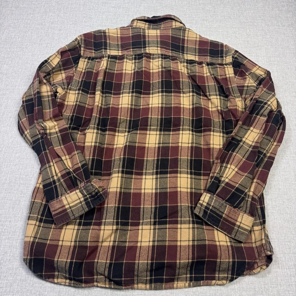 Carhartt Flannel Shirt Men L Multicolor Plaid Long Sleeve Button Cotton Workwear